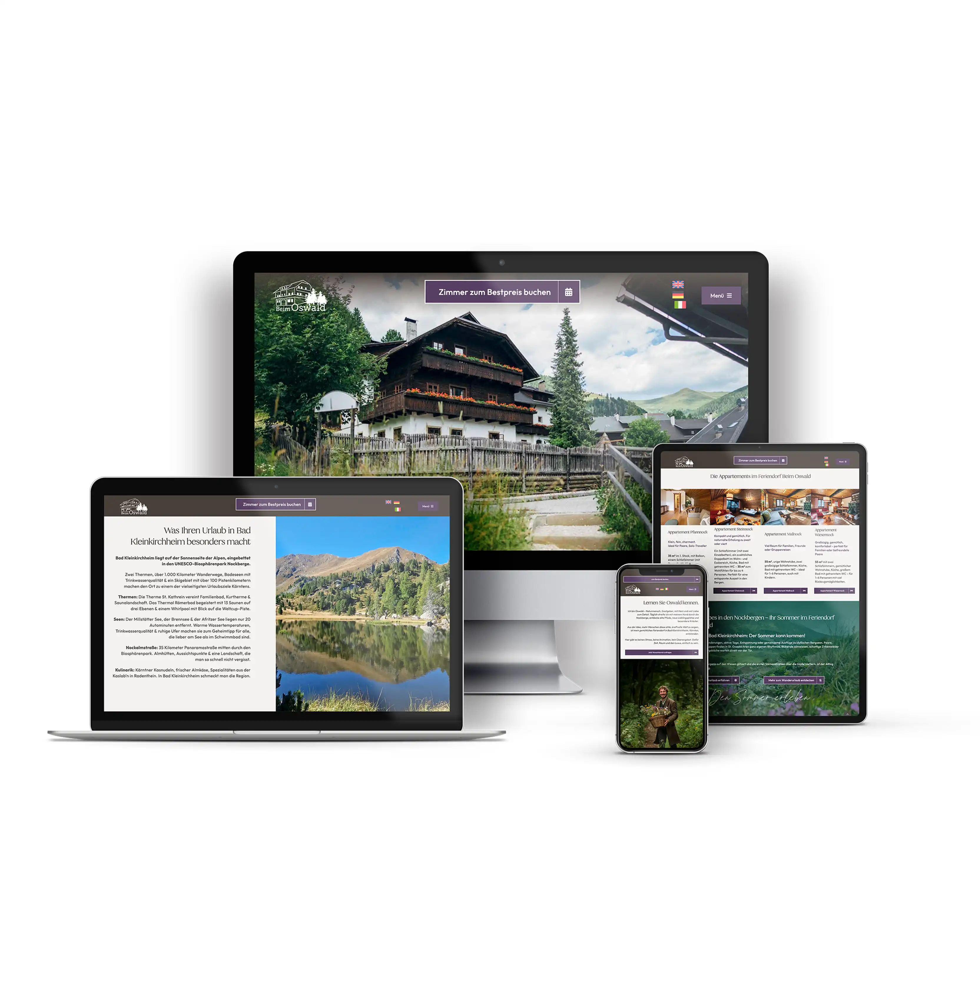 Webdesign plus Logo & Corporate Design - mehrsprachige Website - deutsch, franzöisch, englisch
