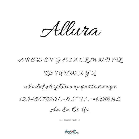 Fontbeispiel_Allura_Glyphen
