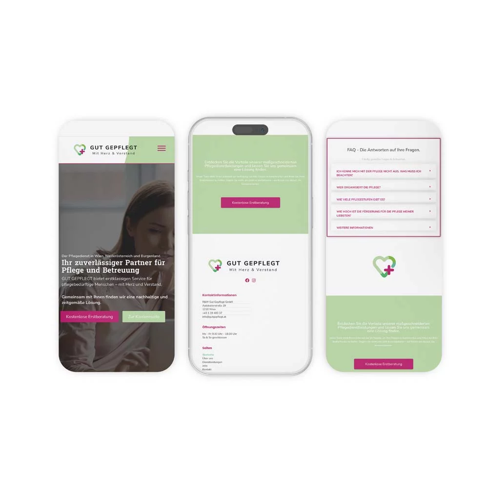 Vor dem Redesign von Gut Gepflegt Absicht Handy